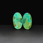 Mohave Mojave turquoise composite pair 21x12x3mm 12.5ct oval cabochon Kingman - photo 3