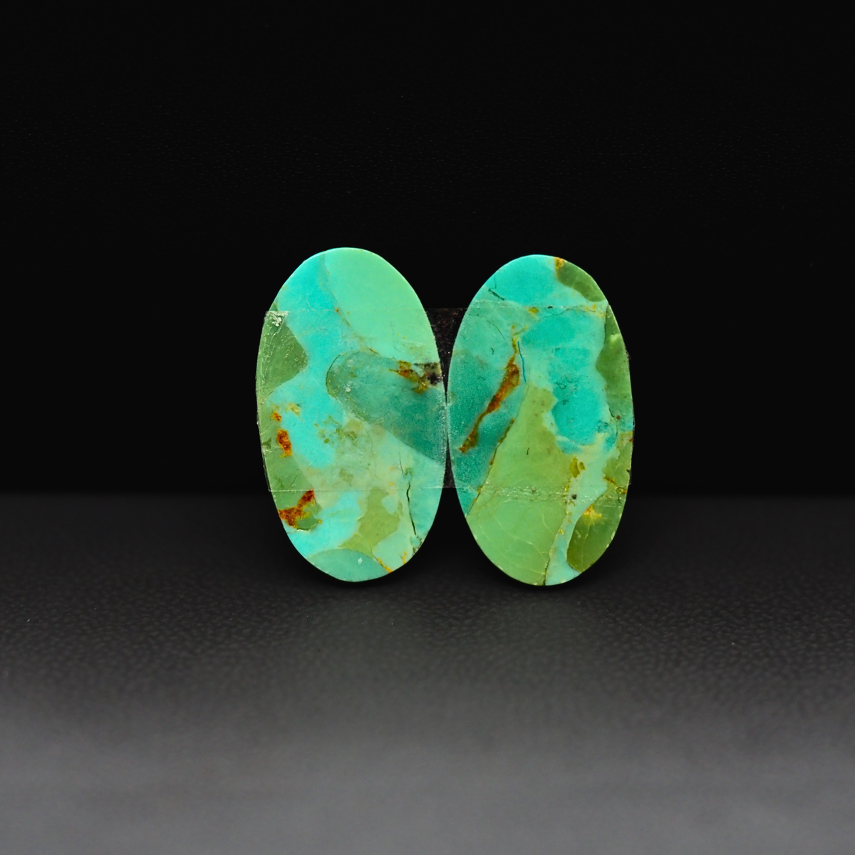 Mohave Mojave turquoise composite pair 21x12x3mm 12.5ct oval cabochon Kingman - photo 3