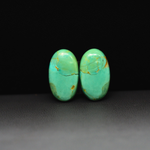 Mohave Mojave turquoise composite pair 19x11x3mm 10.5ct oval cabochon Kingman - photo 2