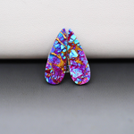 Stabilized Purple Mohave (Mojave) Turquoise pear cabochon pair 22x8x2mm 7.5ct - purple with blue Kingman turquoise nuggets - photo 3 - Pedra Gems.