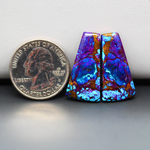 Stabilized Purple Mohave (Mojave) Turquoise trapezoid cabochon pair 26x14x4mm 16ct - purple with blue Kingman turquoise nuggets - photo 1 - Pedra Gems.
