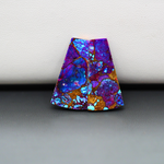 Stabilized Purple Mohave (Mojave) Turquoise trapezoid cabochon pair 26x14x4mm 16ct - purple with blue Kingman turquoise nuggets - photo 3 - Pedra Gems.