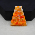 Natural Orange Calcite Freeform Cabochon 32x28mm 43.5ct - warm honey-orange - Pedra Gems.