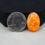 Natural Orange Calcite Oval Cabochon 24x16mm 18ct - warm honey-orange - Pedra Gems.