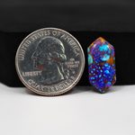 Stabilized Purple Mohave (Mojave) Turquoise Hexagon Cabochon 20x9x3mm 6ct - purple with blue Kingman turquoise nuggets and bronze veining - Pedra Gems.