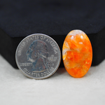Natural Orange Calcite Oval Cabochon 25x16mm 16.5ct - warm honey-orange - Pedra Gems.