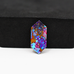 Stabilized Purple Mohave (Mojave) Turquoise Hexagon Cabochon 20x9x3mm 6ct - purple with blue Kingman turquoise nuggets and bronze veining - Pedra Gems.