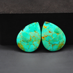 Mohave Mojave turquoise composite pair 24x19x3mm 23ct pear cabochon Kingman - photo 2