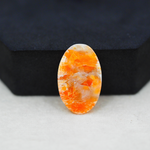 Natural Orange Calcite Oval Cabochon 25x16mm 16.5ct - warm honey-orange - Pedra Gems.