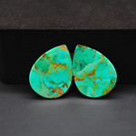 Mohave Mojave turquoise composite pair 24x19x3mm 23ct pear cabochon Kingman - photo 3