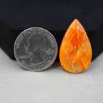 Natural Orange Calcite Pear Cabochon 19x17mm 16ct - warm honey-orange - Pedra Gems.