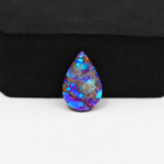 Stabilized Purple Mohave (Mojave) Turquoise Pear Cabochon 17x11x3mm 5.5ct - purple with blue Kingman turquoise nuggets and bronze veining - Pedra Gems.