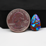 Stabilized Purple Mohave (Mojave) Turquoise Pear Cabochon 17x11x3mm 6ct - purple with blue Kingman turquoise nuggets and bronze veining - Pedra Gems.