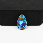 Stabilized Purple Mohave (Mojave) Turquoise Pear Cabochon 17x11x3mm 6ct - purple with blue Kingman turquoise nuggets and bronze veining - Pedra Gems.