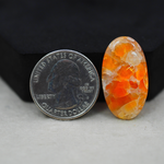 Natural Orange Calcite Oval Cabochon 28x16mm 18.5ct - warm honey-orange - Pedra Gems.