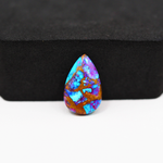 Stabilized Purple Mohave (Mojave) Turquoise Pear Cabochon 17x11x3mm 6ct - purple with blue Kingman turquoise nuggets and bronze veining - Pedra Gems.