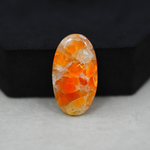 Natural Orange Calcite Oval Cabochon 28x16mm 18.5ct - warm honey-orange - Pedra Gems.
