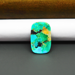 Mohave Turquoise & White Buffalo Cushion Cabochon 21x13mm 9ct - Green and Blue with Black Vein - Pedra Gems