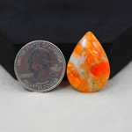Natural Orange Calcite Pear Cabochon 28x20mm 19ct - warm honey-orange - Pedra Gems.