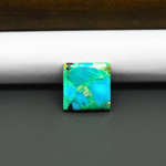 Mohave Turquoise & White Buffalo Square Cabochon 13x13mm 6.5ct - Blue and Green - Pedra Gems