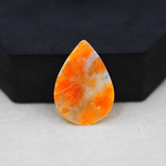 Natural Orange Calcite Pear Cabochon 28x20mm 19ct - warm honey-orange - Pedra Gems.