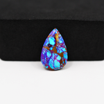 Stabilized Purple Mohave (Mojave) Turquoise Pear Cabochon 18x11x3mm 5.5ct - purple with blue Kingman turquoise nuggets and bronze veining - Pedra Gems.