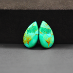 Mohave Mojave turquoise composite pair 21x11x3mm 11.5ct pear cabochon Kingman - photo 2