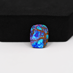 Stabilized Purple Mohave (Mojave) Turquoise Cushion Cabochon 15x12x3mm 6ct - purple with blue Kingman turquoise nuggets and bronze veining - Pedra Gems.