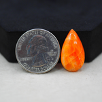 Natural Orange Calcite Pear Cabochon 23x13mm 12ct - warm honey-orange - Pedra Gems.
