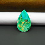 Mohave Turquoise & White Buffalo Pear Cabochon 26x16mm 10.5ct - Green with Black Band - Pedra Gems