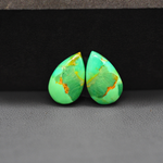 Mohave Mojave turquoise composite pair 17x11x3mm 7.5ct pear cabochon Kingman - photo 2