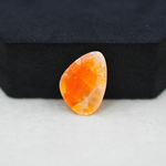 Natural Orange Calcite Trillion Cabochon 20x14mm 10ct - warm honey-orange - Pedra Gems.