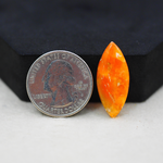 Natural Orange Calcite Marquise Cabochon 27x12mm 9ct - warm honey-orange - Pedra Gems.