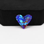 Stabilized Purple Mohave (Mojave) Turquoise Heart Cabochon 16x16x4mm 9.5ct - purple with blue Kingman turquoise nuggets and bronze veining - Pedra Gems.