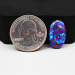 Stabilized Purple Mohave (Mojave) Turquoise Oval Cabochon 18x11x3mm 6ct - purple with blue Kingman turquoise nuggets and bronze veining - Pedra Gems.