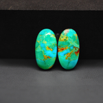Mohave Mojave turquoise composite pair 21x11x3mm 13ct oval cabochon Kingman - photo 2