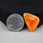 Natural Orange Calcite Trillion Cabochon 27x19mm 20.5ct - warm honey-orange - Pedra Gems.