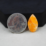 Natural Orange Calcite Pear Cabochon 21x12mm 10ct - warm honey-orange - Pedra Gems.