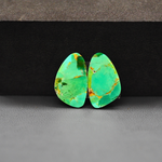 Mohave Mojave turquoise composite pair 18x11x3mm 11ct freeform cabochon Kingman - photo 3