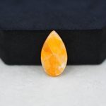 Natural Orange Calcite Pear Cabochon 21x12mm 10ct - warm honey-orange - Pedra Gems.