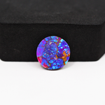 Stabilized Purple Mohave (Mojave) Turquoise Round Cabochon 16x16x6mm 6ct - purple with blue Kingman turquoise nuggets and bronze veining - Pedra Gems.