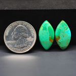 Mohave Mojave turquoise composite pair 20x12x4mm 12.5ct marquise navette cabochon Kingman - photo 1