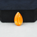 Natural Orange Calcite Pear Cabochon 18x12mm 8ct - warm honey-orange - Pedra Gems.