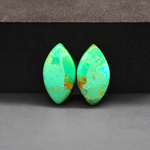 Mohave Mojave turquoise composite pair 20x12x4mm 12.5ct marquise navette cabochon Kingman - photo 2