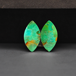 Mohave Mojave turquoise composite pair 20x12x4mm 12.5ct marquise navette cabochon Kingman - photo 3