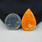 Natural Orange Calcite Pear Cabochon 32x21mm 25ct - warm honey-orange - Pedra Gems.
