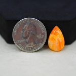 Natural Orange Calcite Pear Cabochon 18x12mm 7.5ct - warm honey-orange - Pedra Gems.