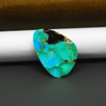 Mohave Turquoise & White Buffalo Freeform Cabochon 24x18mm 11ct - Blue and Green with Black Accent - Pedra Gems