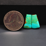 Mohave Mojave turquoise composite pair 15x8x3mm 8ct trapezoid cabochon Kingman - photo 1