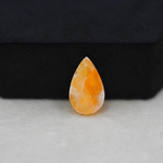 Natural Orange Calcite Pear Cabochon 17x10mm 6.5ct - warm honey-orange - Pedra Gems.